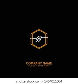 GG Initial handwriting logo template vector