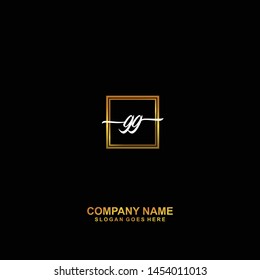 GG Initial handwriting logo template vector