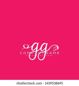 GG Initial handwriting logo vector