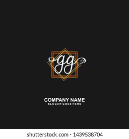 GG Initial handwriting logo vector