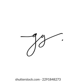 gg Initial Handwriting Signature Logo Vector