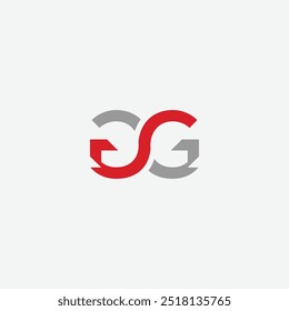 Ilustración vectorial inicial del logotipo del monograma de la letra GG. Diseño del logotipo de GG