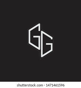 GG Initial Letters logo monogram with up to down style isolated on black background