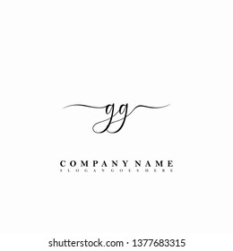 GG Initial luxury handwriting logo vector