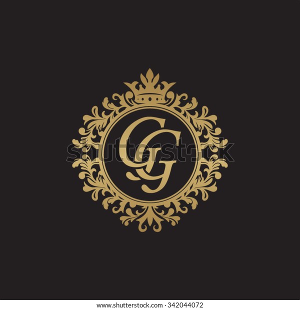 Gg Initial Luxury Ornament Monogram Logo Stock Vector (Royalty Free