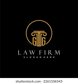 GG initial monogram for law firm with creative circle line