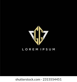 GG initial monogram logo for shape triangle creative design