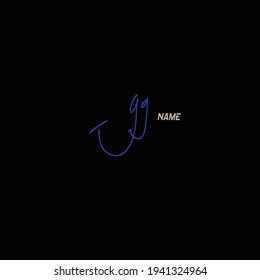 gg initials, handwriting logo for identity