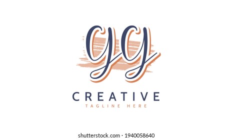 GG Initials, handwriting logo vector