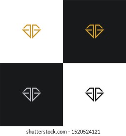 GG /JG forms a diamond, logo design inspiration