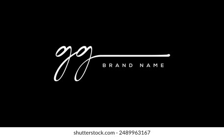 GG letter beauty handwriting vector logo.