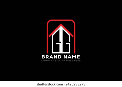 GG Letter Creative Real Estate Vector Logo Design . Concepto del logotipo de la letra de las iniciales creativas de GG.