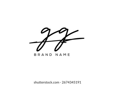 GG carta elegante cursiva beleza caligrafia logotipo.