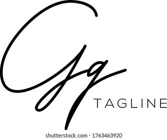 GG Letter Initial Logo Design, Vector Template