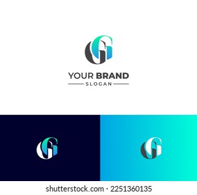 GG-Buchstaben Logo Design Template Elemente. Modernes abstraktes Logo für digitale Buchstaben. Vektorgrafik. Farbiges GG-Logo.