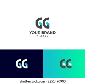 Elementos de plantilla de diseño de logotipo de letras GG. Logo de la letra digital abstracta moderna. Ilustración vectorial.