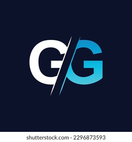 GG letter logo design template elements. GG letter vector logo.