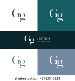 GG letter logo design template elements. Modern abstract digital alphabet letter logo.