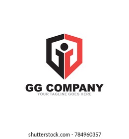 GG letter logo design template