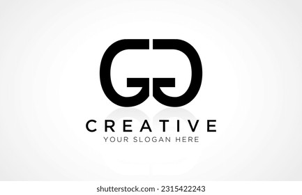Plantilla de vectores de diseño de logotipo GG Letter. Diseño De Logotipo De Letra Inicial De Alfabeto GG Con Una Ilustración De Negocio De Reflejo Brillante.