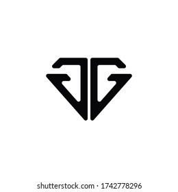 Gg Letter Logoinitial Gg Diamond Letter Stock Vector (royalty Free 