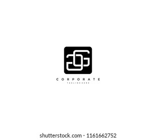 GG letter square linked monogram logo design