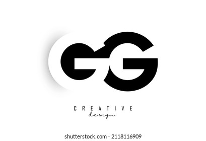 Gg Letters Logo Negative Space Design Stock Vector (Royalty Free ...