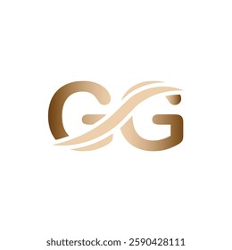 GG logo design. Trendy awesome artistic GG initial based Alphabet icon logo.