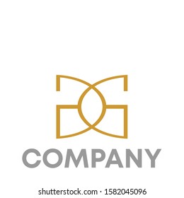 GG logo icon design template sign