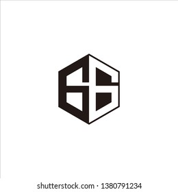 GG Logo Initial Monogram Negative Space Designs Modern Templete with Black color and White Background