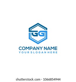 GG logo letter initial, Abstract polygonal Background Logo