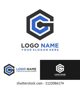 GG logo letter initial, Abstract polygonal Background Logo,