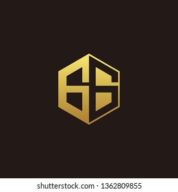GG Logo Monogram with Negative space gold colors