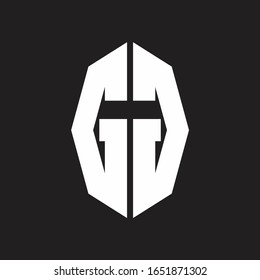GG Logo monogram with octagonal ribbon style design template