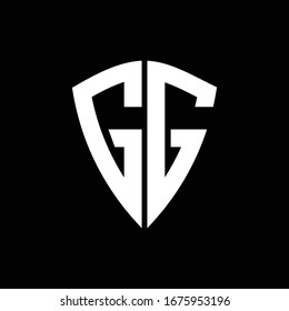 GG logo monogram with shield shape design template