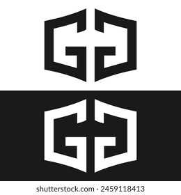 GG logo. GG set , G G design. White GG letter. GG, G G letter logo design.