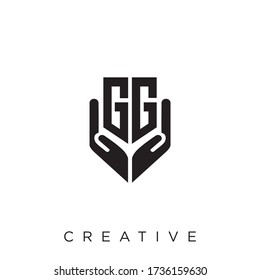 gg diseño de logotipo de lujo símbolo vectorial