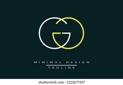 ILUSTRACIÓN DE ARTE DEL DISEÑO DE LOGOTIPO MINIMALISTA GG 
