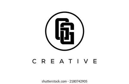 Monograma de GG. letras iniciales diseño del logotipo tipográfico de SU llamativo e impactante con un logotipo de letras en círculo, muy creativo y elegante, icono para su empresa