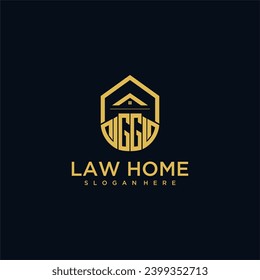GG monogram initial logo for lawhome with shape home design