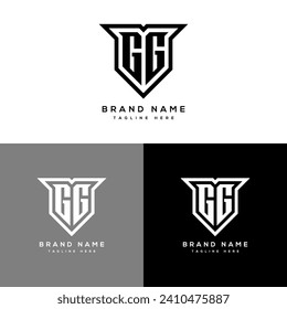 GG Monogram Initials Two Letter Creative Modern Logo Design Template for Your Business or Company