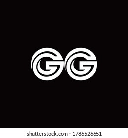 GG monogram logo with abstract line design template