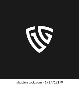 GG monogram logo with shield shape design template