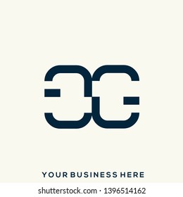 GG monogram.Typographic logo with double uppercase letter g.Lettering icon.Alphabet initials isolated on light background.Modern, clean, geometric style.