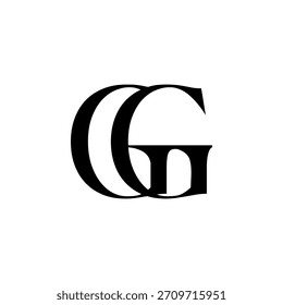 Logotipo del monograma del espacio negativo de GG – diseño minimalista moderno de la marca de letras