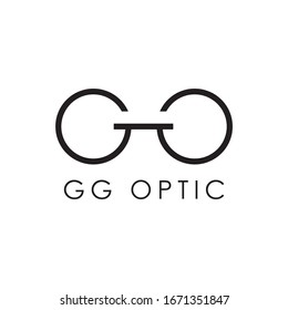 gg optic logo design vector icon