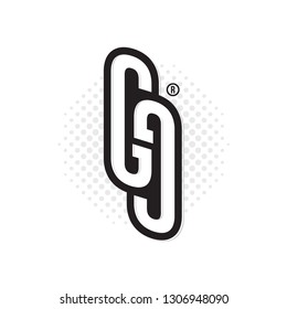 GG vintage monogram logo, pop art, vector, eps 10