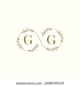 Infinito de boda GG en un elegante monograma con un diseño profesional de alta calidad que se imprimirá bien