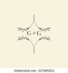 GG wedding initial logo letters in high quality professional design that will print well across any print media