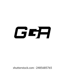GGA initial lettermark with the letter G in the middle is in negative space